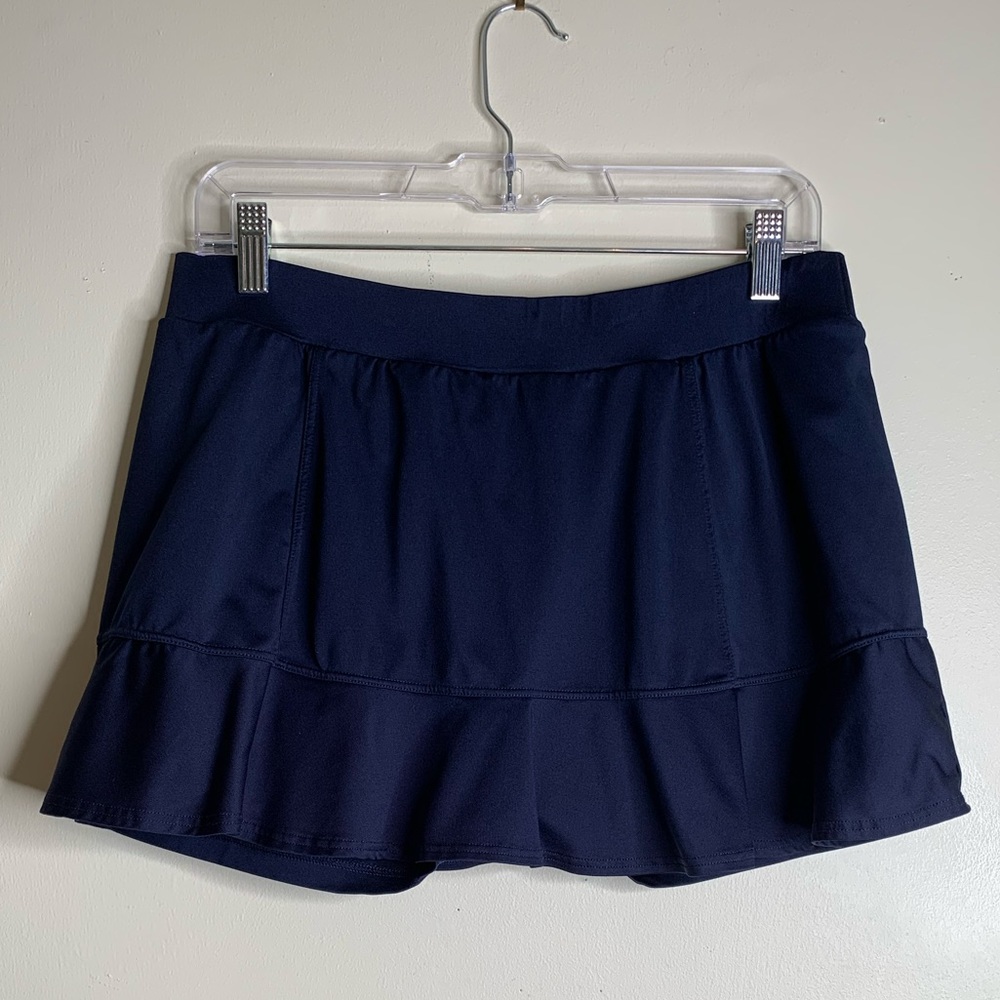 Tail Solid Navy Ruffled Bottom Skort Sz M - image 7
